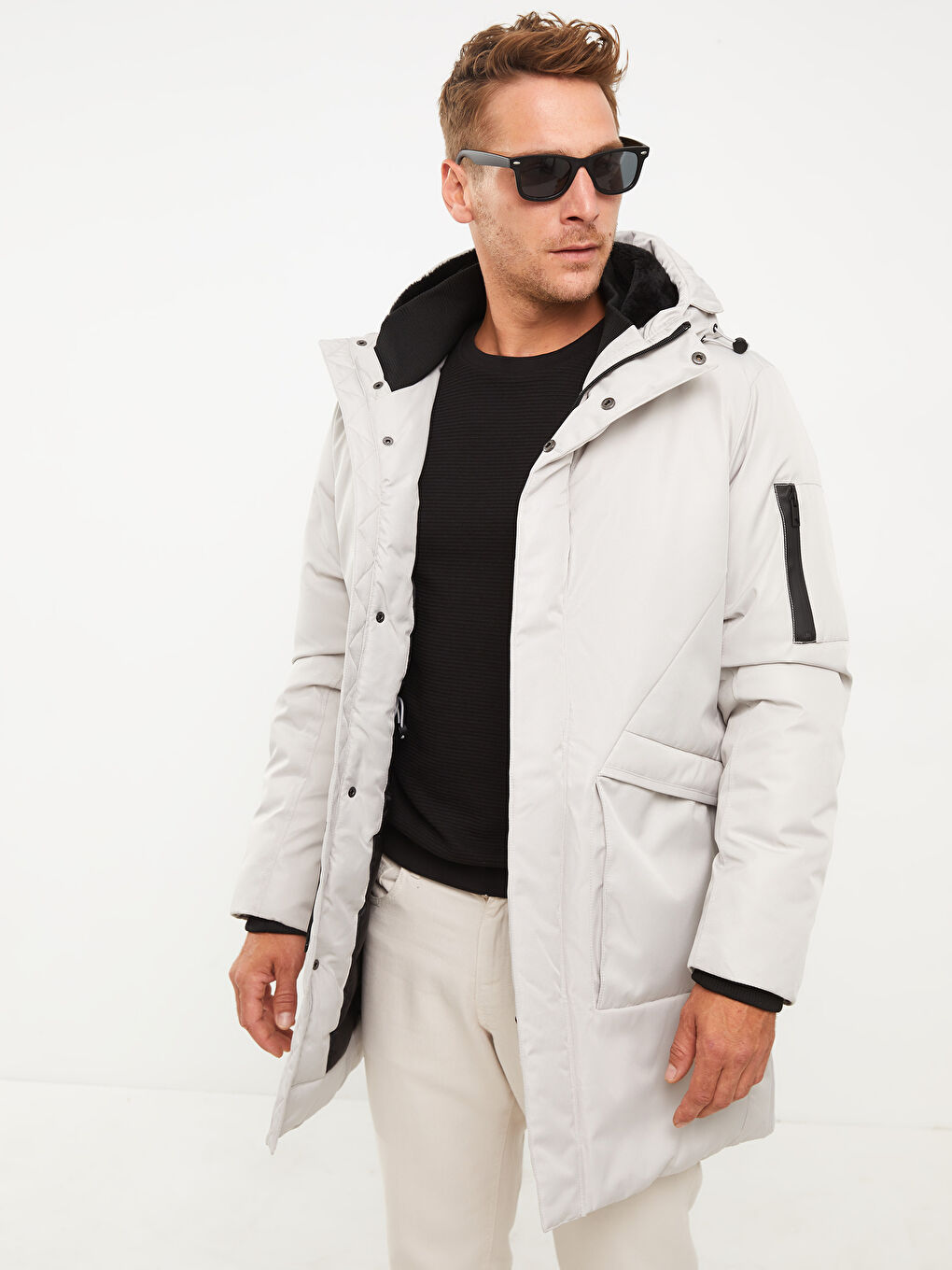 Regular Fit Hooded Men's Parka-2