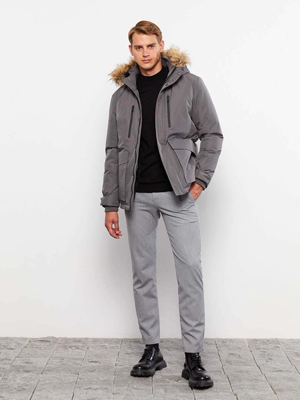 Standard Fit Hooded Men's Coat