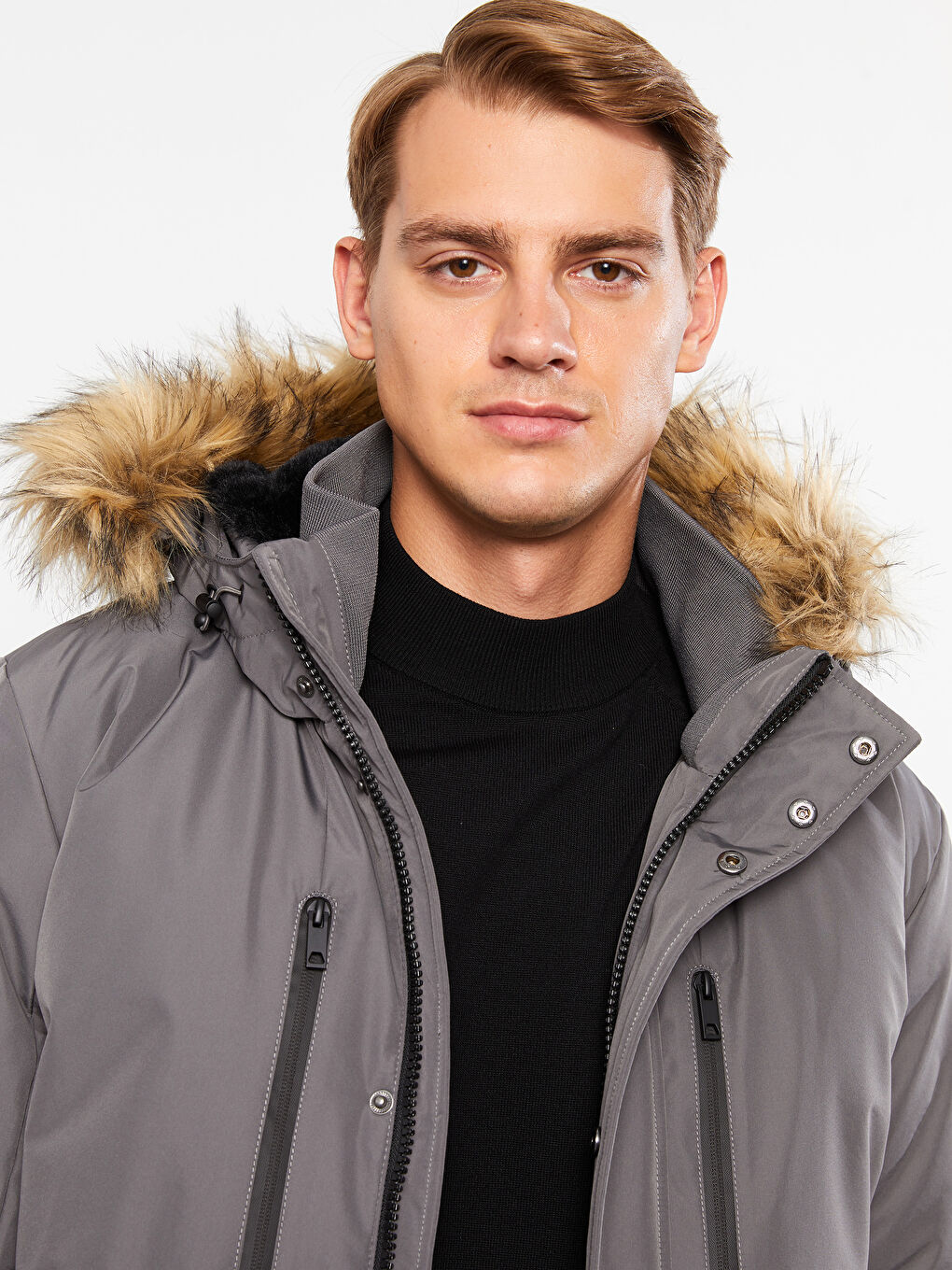 Standard Fit Hooded Men's Coat-2
