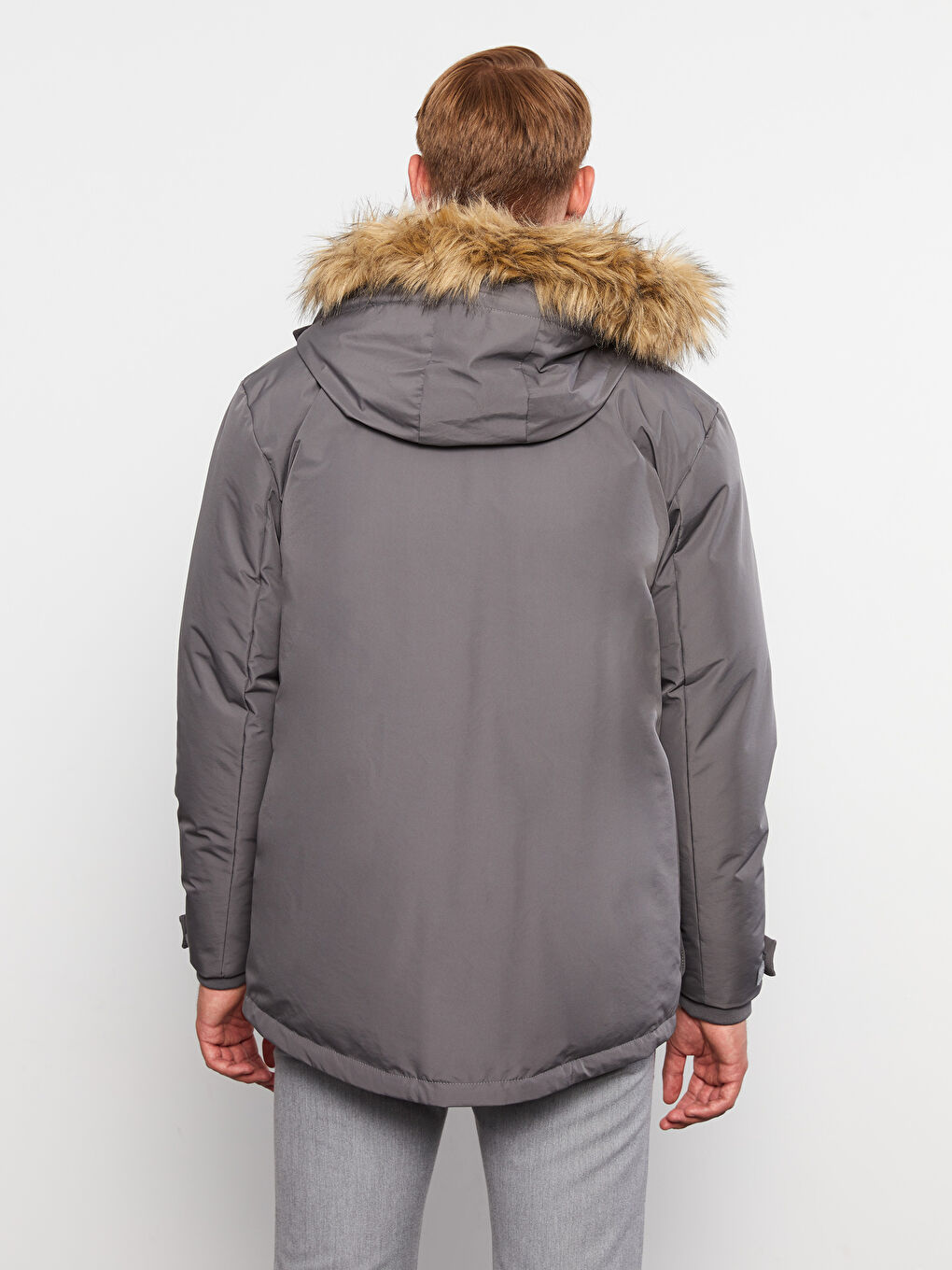Standard Fit Hooded Men's Coat-5