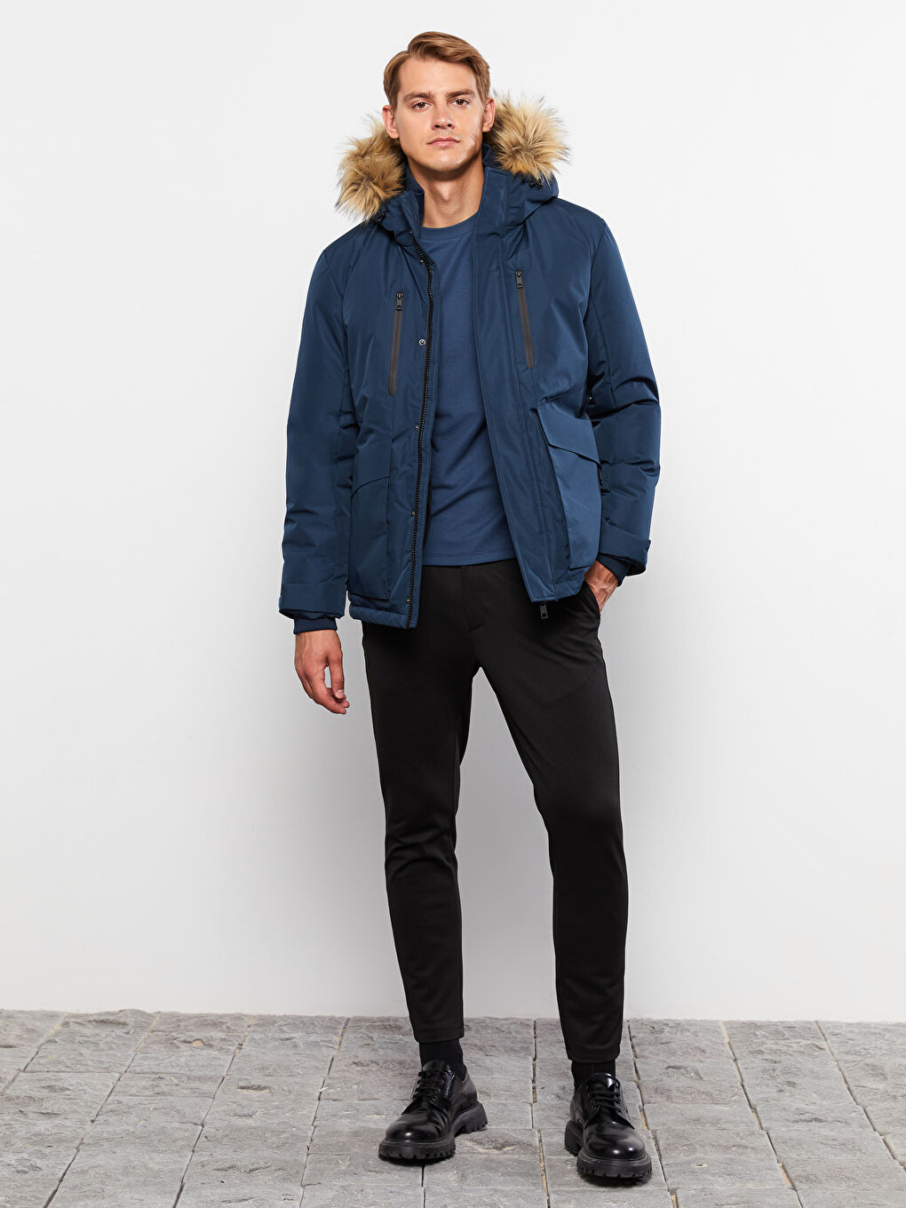 Standard Fit Hooded Men's Coat-2