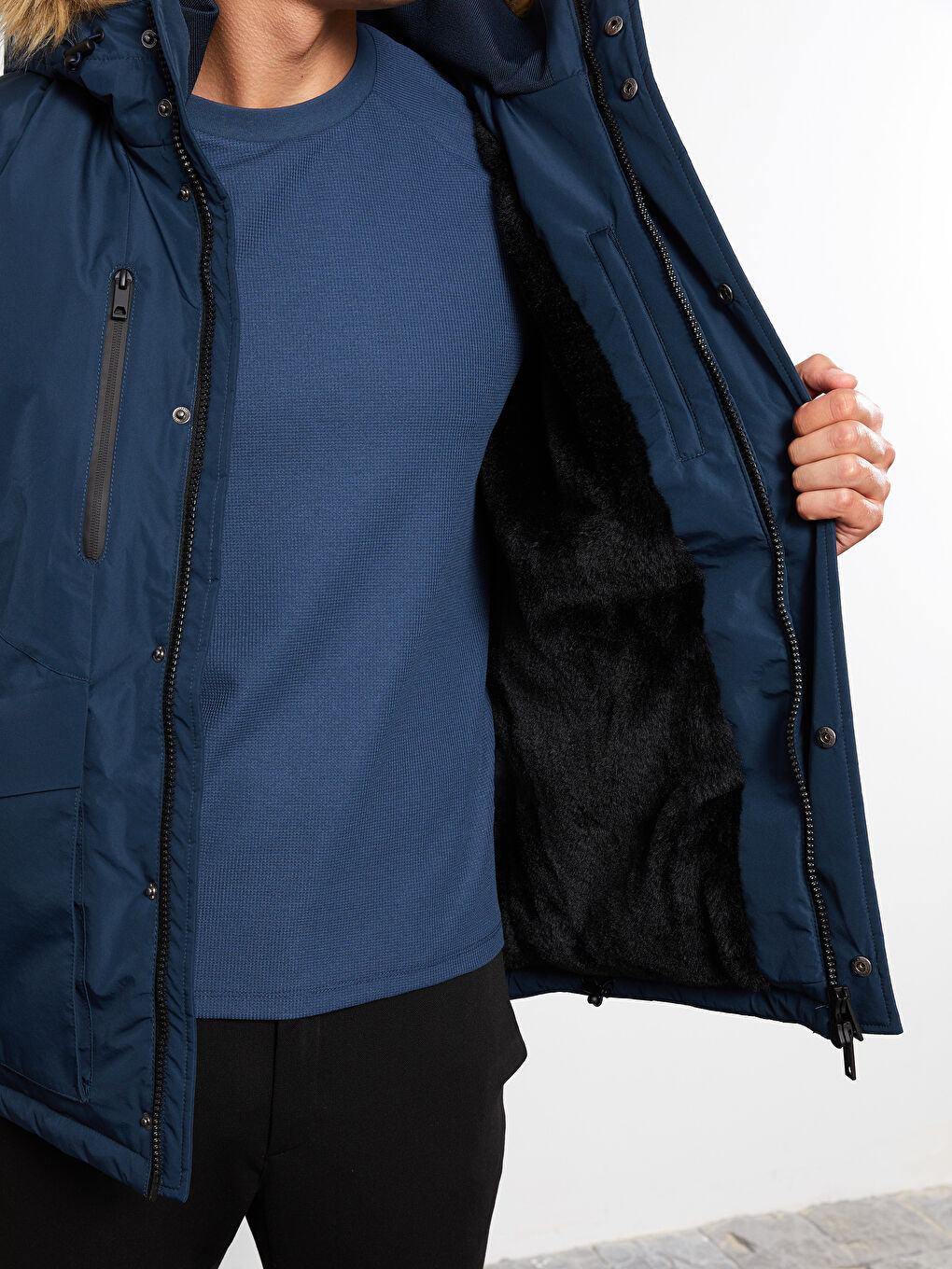 Standard Fit Hooded Men's Coat-4