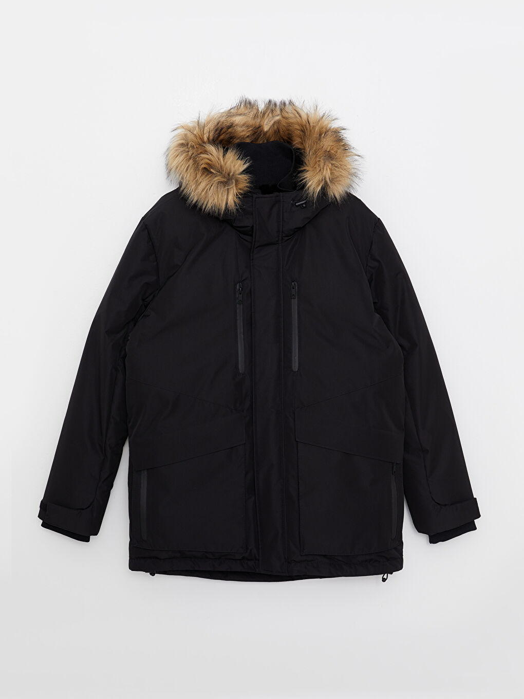 Standart Kalıp Kapüşonlu Erkek Mont-6