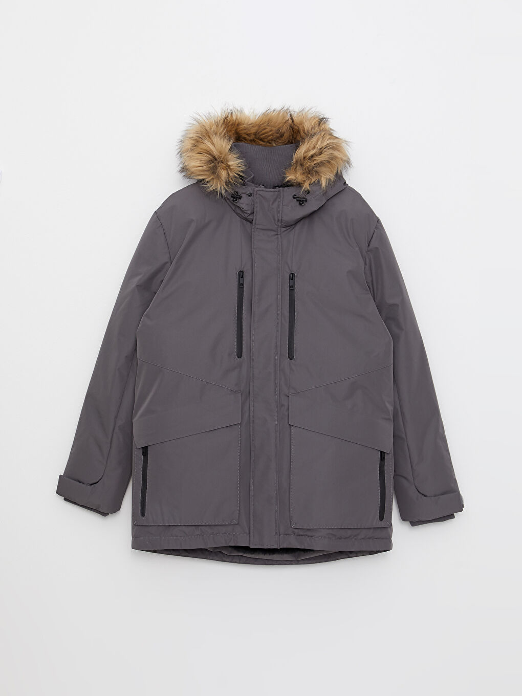 Standard Fit Hooded Men's Coat-6