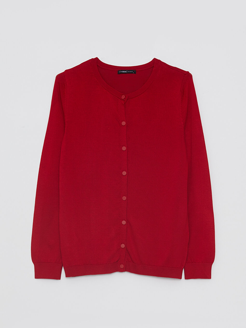 Crew Neck Plain Long Sleeve Women's Knitwear Cardigan-6