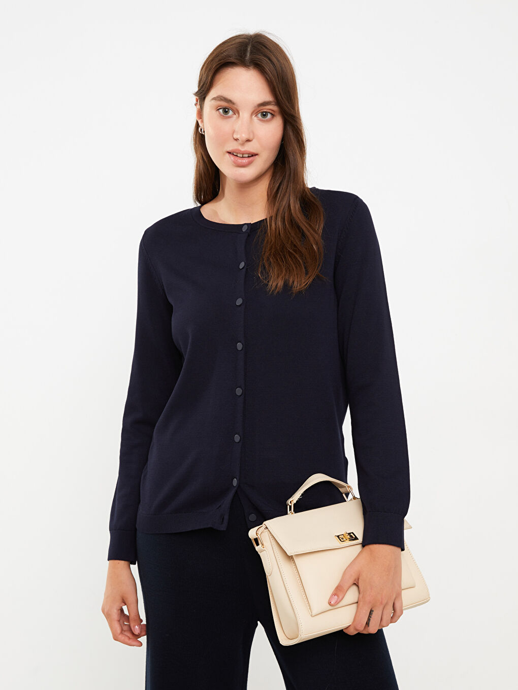 Žena TAMNO PLAVA Kardigan-1