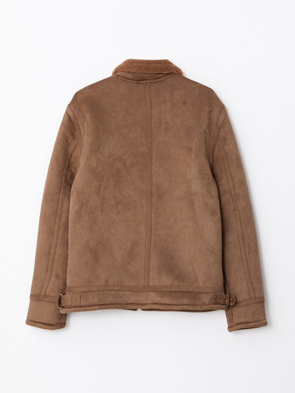 Kahverengi Slim Fit Gömlek Yaka Erkek Süet Mont-14