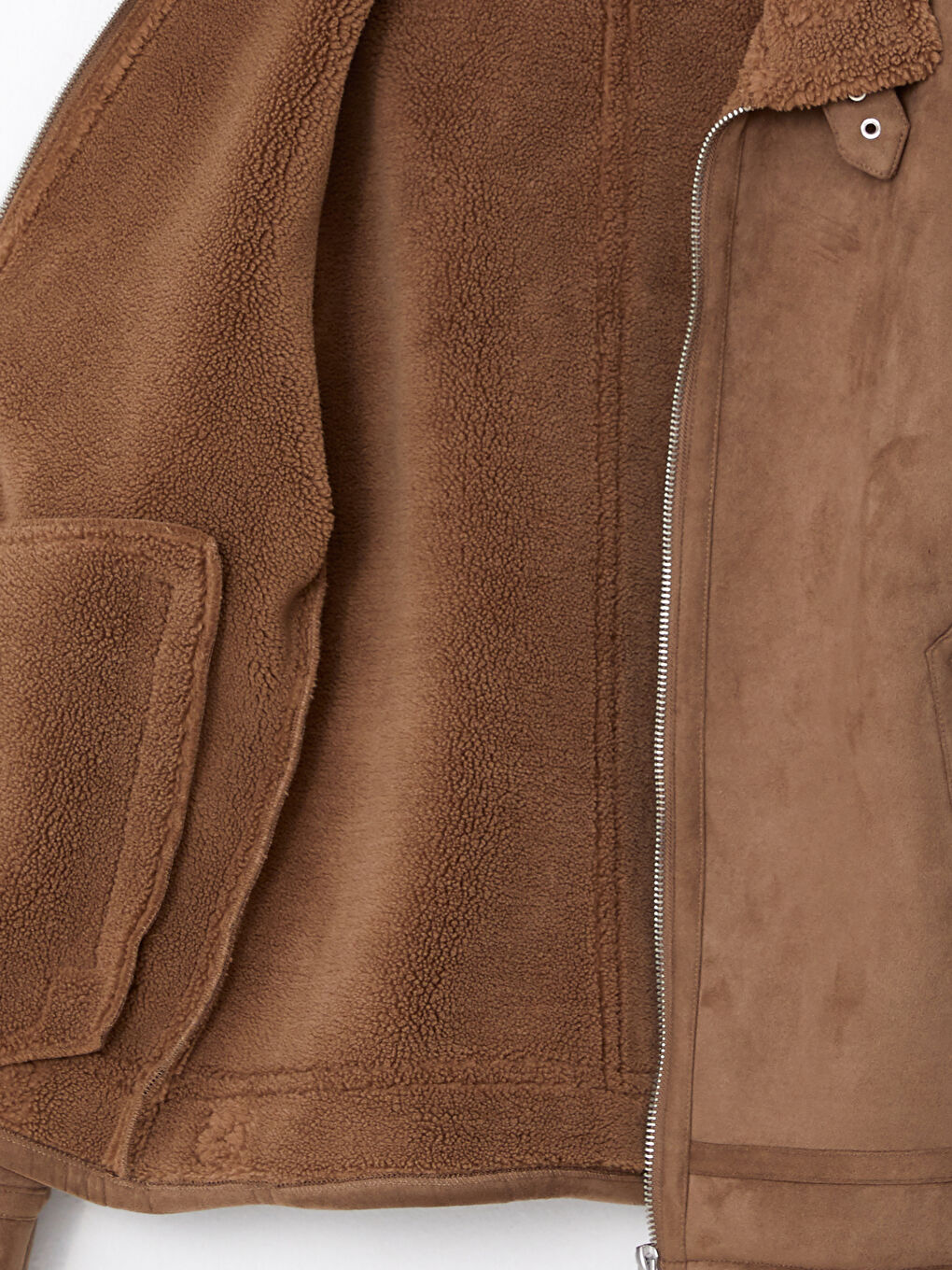 Kahverengi Slim Fit Gömlek Yaka Erkek Süet Mont-15