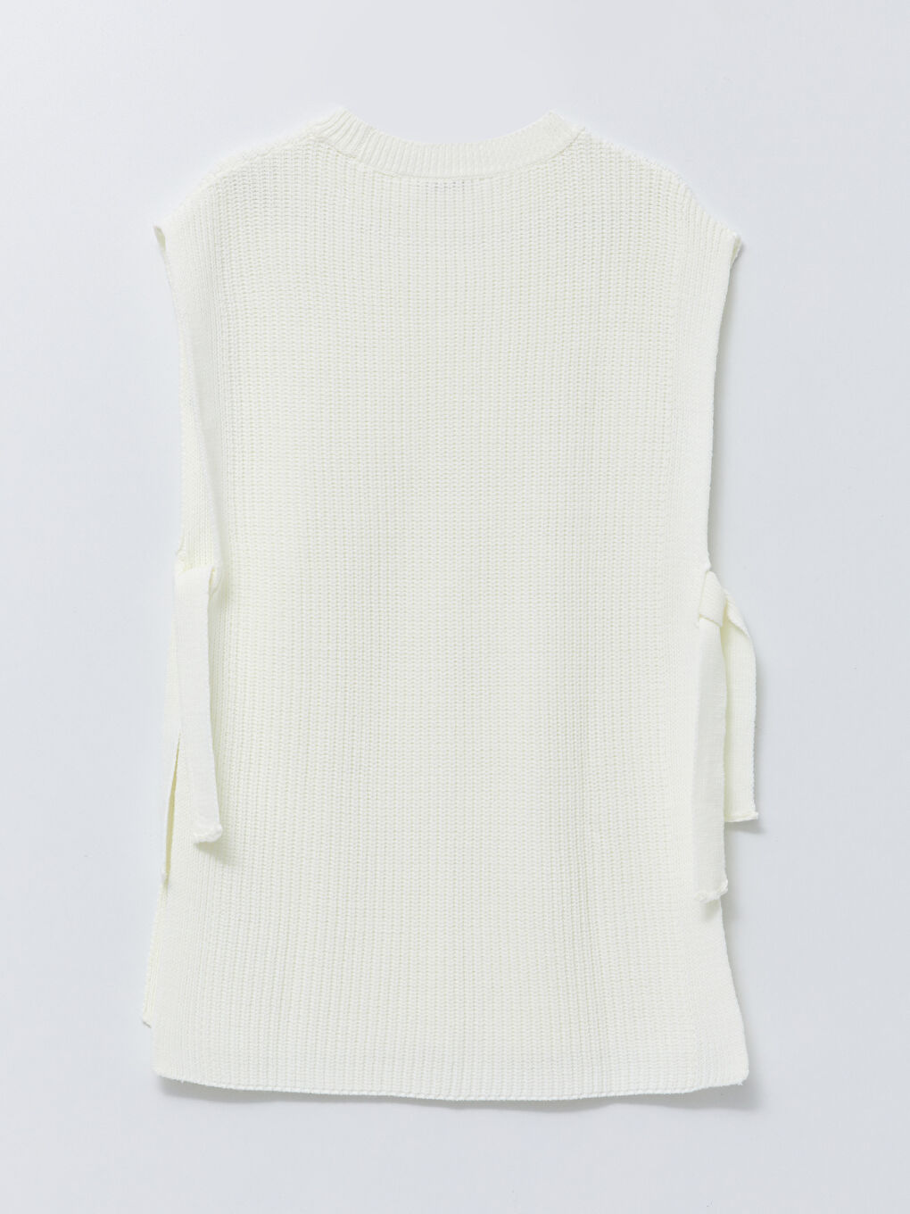 Ekru Bisiklet Yaka Kendinden Desenli Kadın Triko Süveter-7