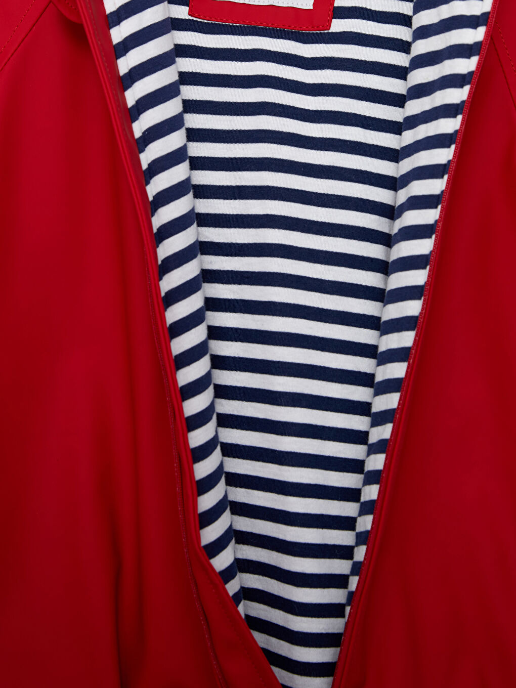 Kırmızı Kapüşonlu Uzun Kollu Unisex Bebek Astronot Mont-1