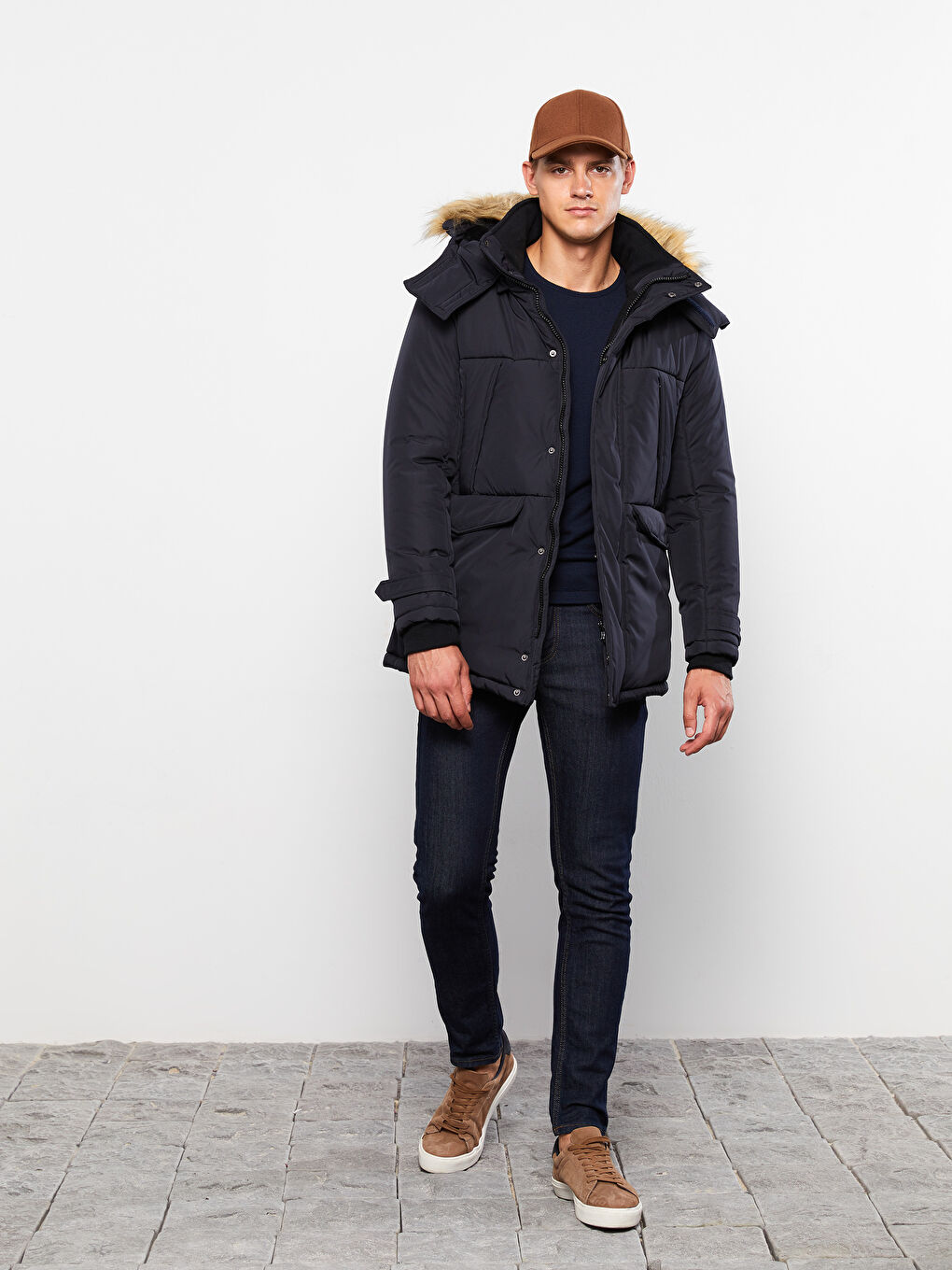 Regulär Geschnittener Kapuzen-Parka für Herren-2