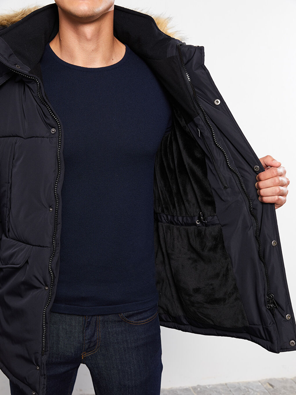 Regulär Geschnittener Kapuzen-Parka für Herren-4