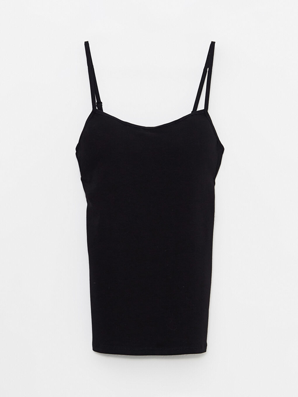 Siyah U Yaka Düz Kuplu Kadın İç Giyim Atlet