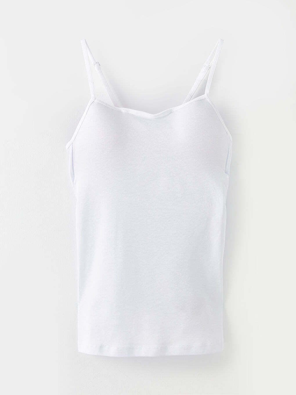 Beyaz U Yaka Düz Kuplu Kadın İç Giyim Atlet