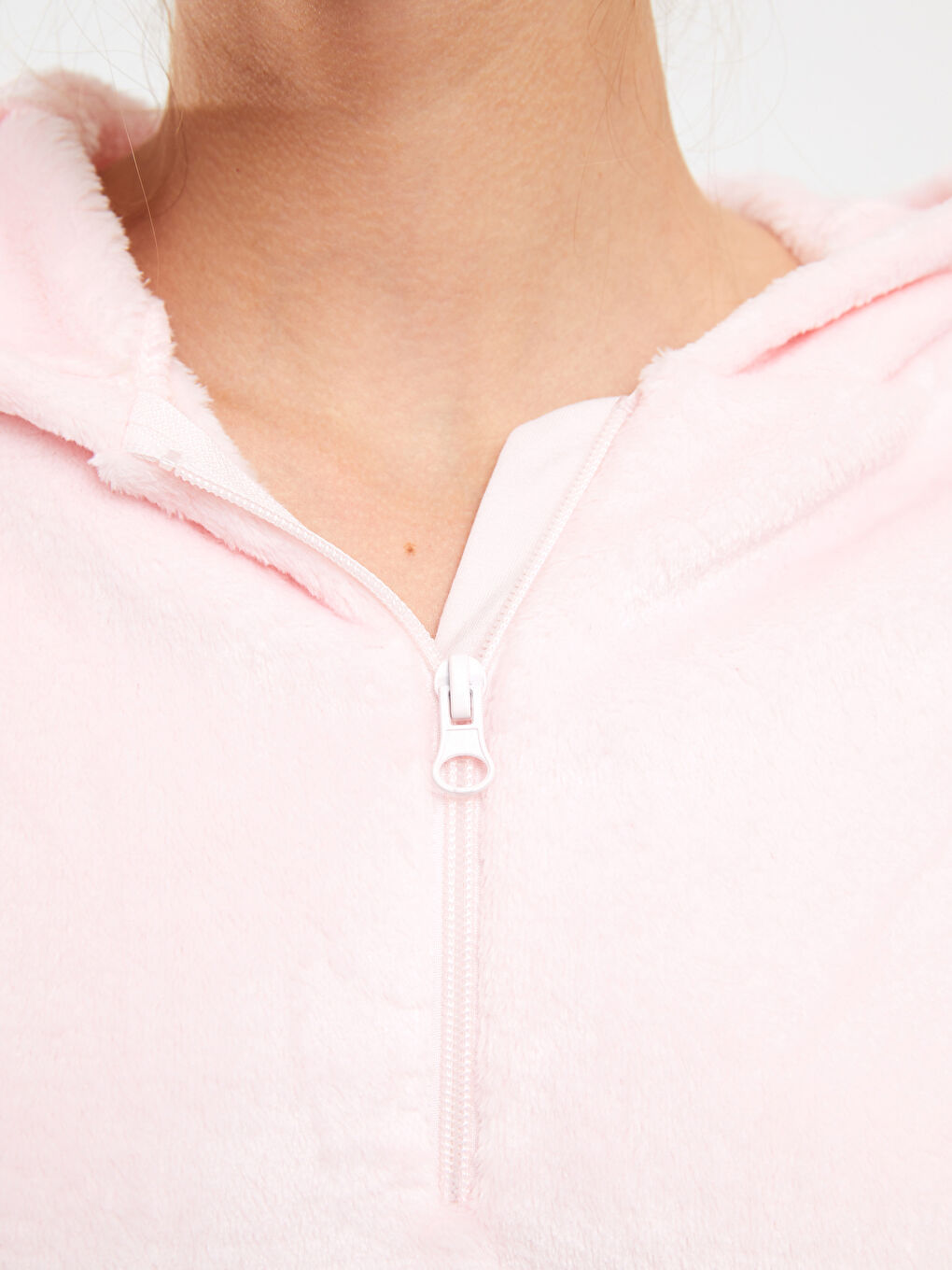 Hooded Plain Long Sleeve Plush Women's Pajamas Set-3