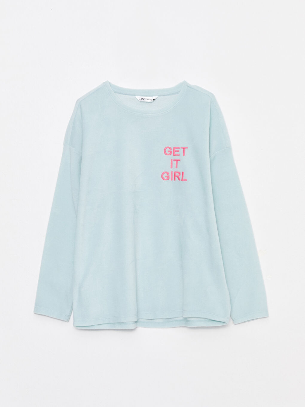 Комплект пижами с кръгло деколте, отпечатано, дълъг ръкав за жени-13