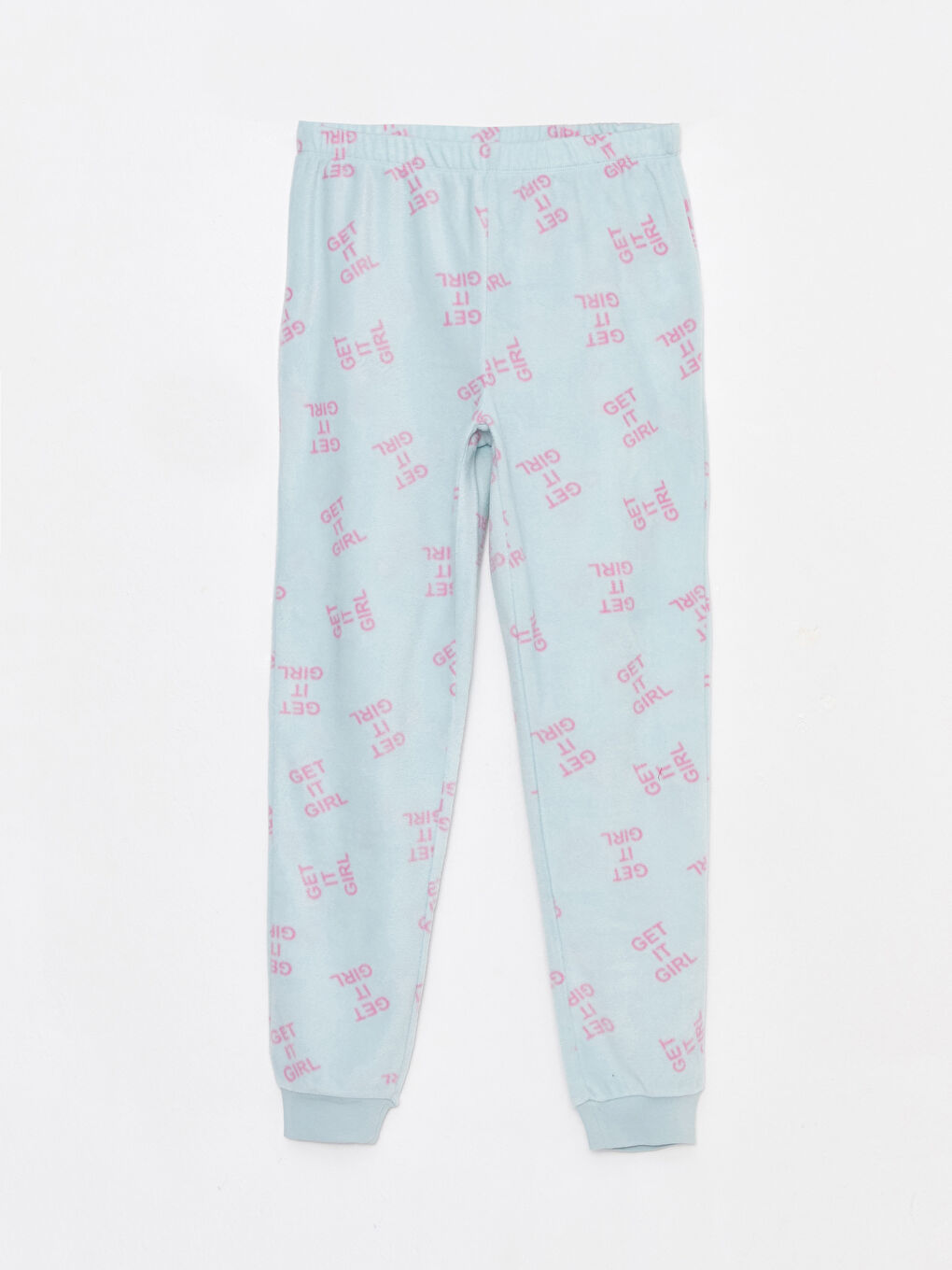 Комплект пижами с кръгло деколте, отпечатано, дълъг ръкав за жени-14