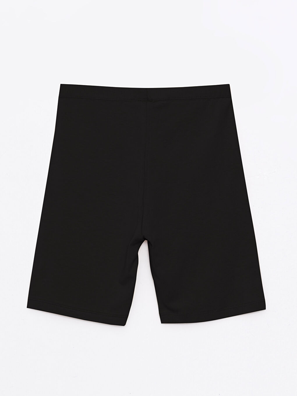 Siyah Kadın Beli Lastikli Düz İçlik Tayt-1