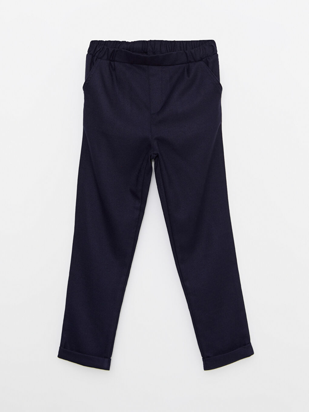Lacivert Beli Lastikli Kız Çocuk Okul Pantolonu