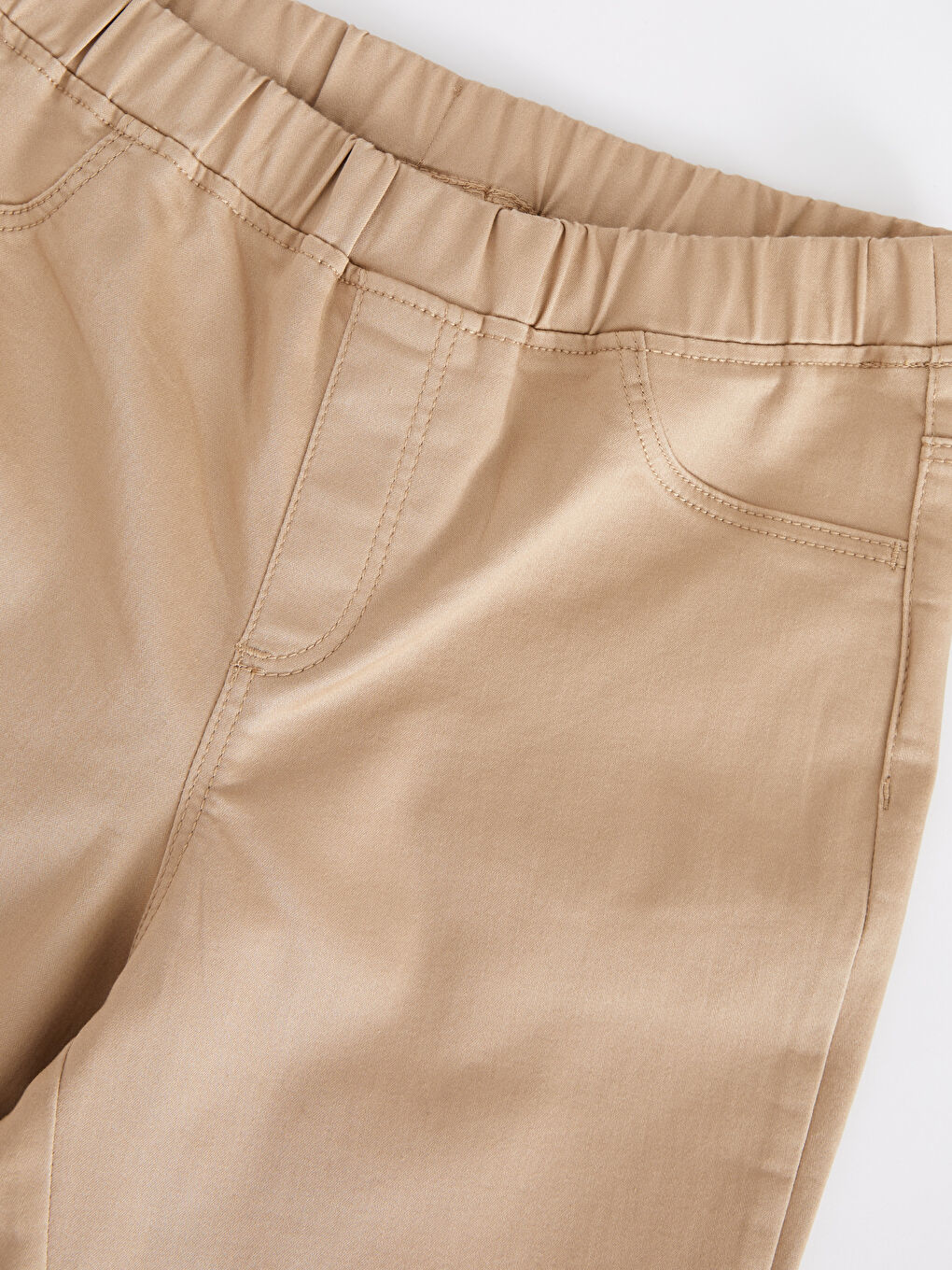 LCW Kids Elastic Waist Basic Gabardine Girl Trousers -W20437Z4-PE7