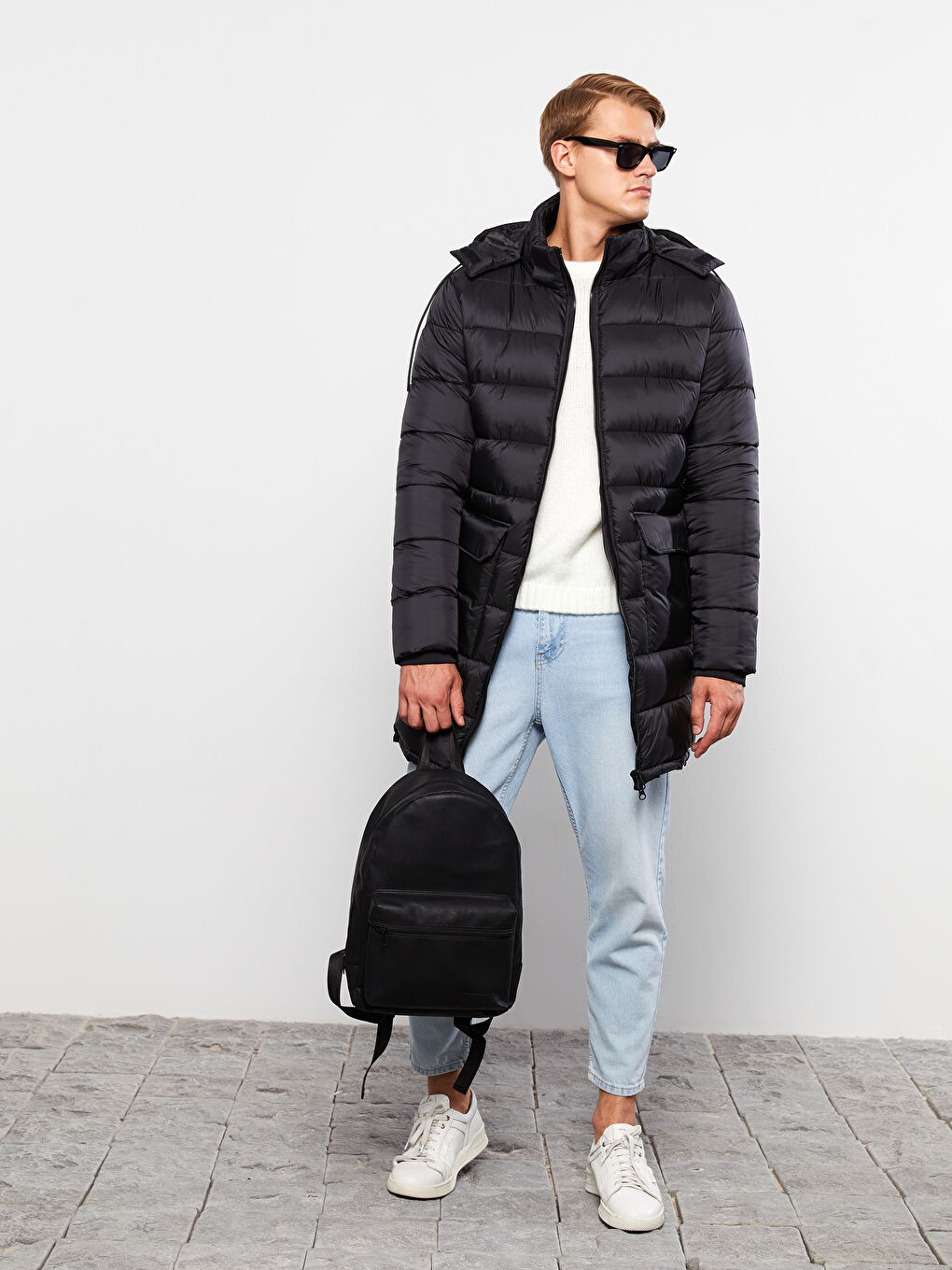 Regular Fit Steppmantel für Herren mit Kapuze-2