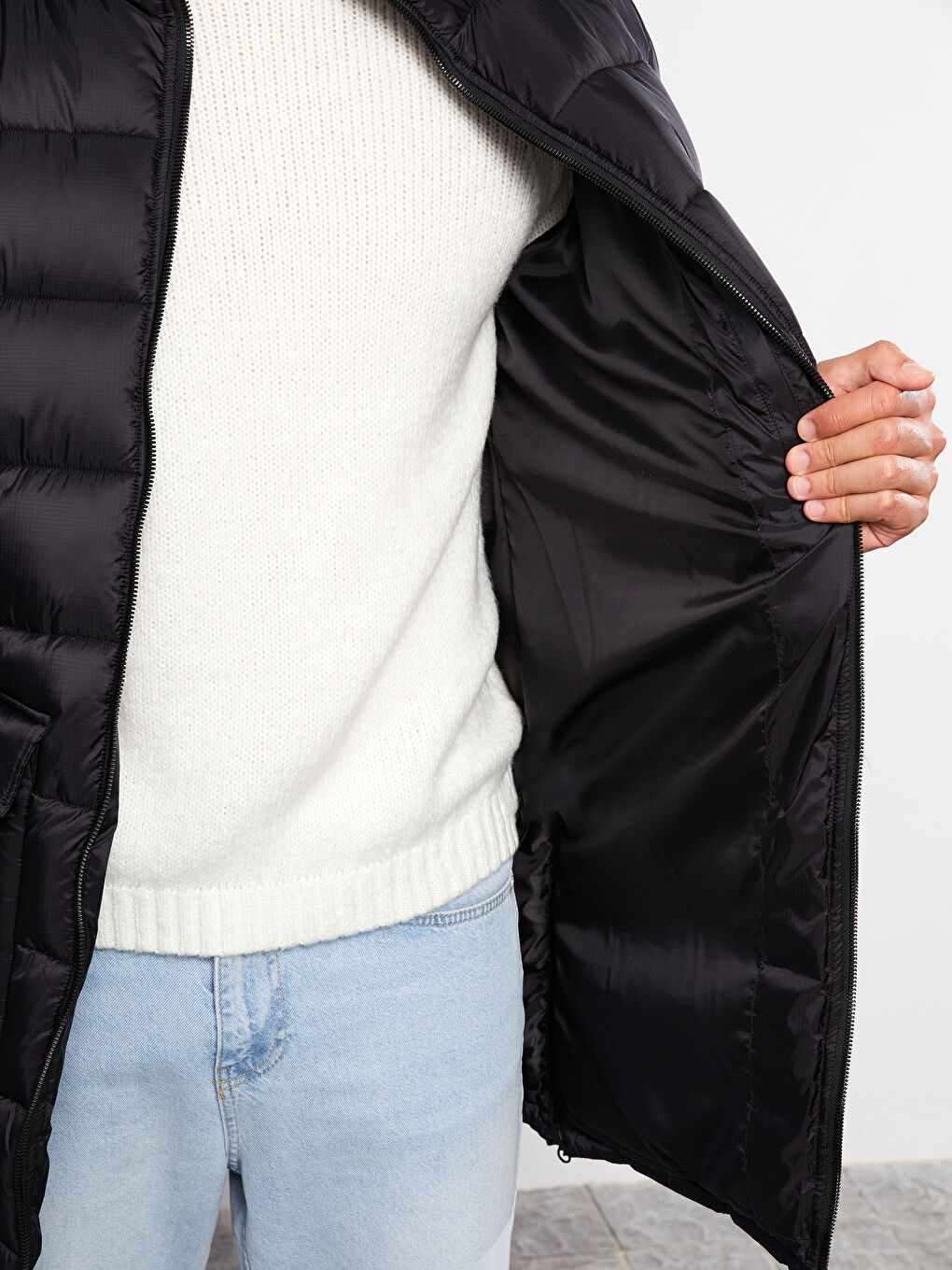 Regular Fit Steppmantel für Herren mit Kapuze-5