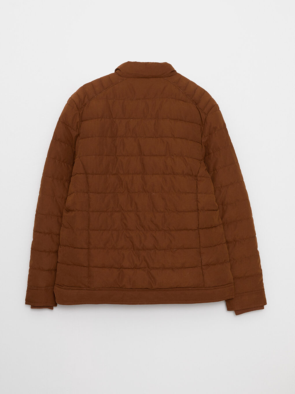 Regular Fit Funnel Neck Suede Men's Puffer Coat-6