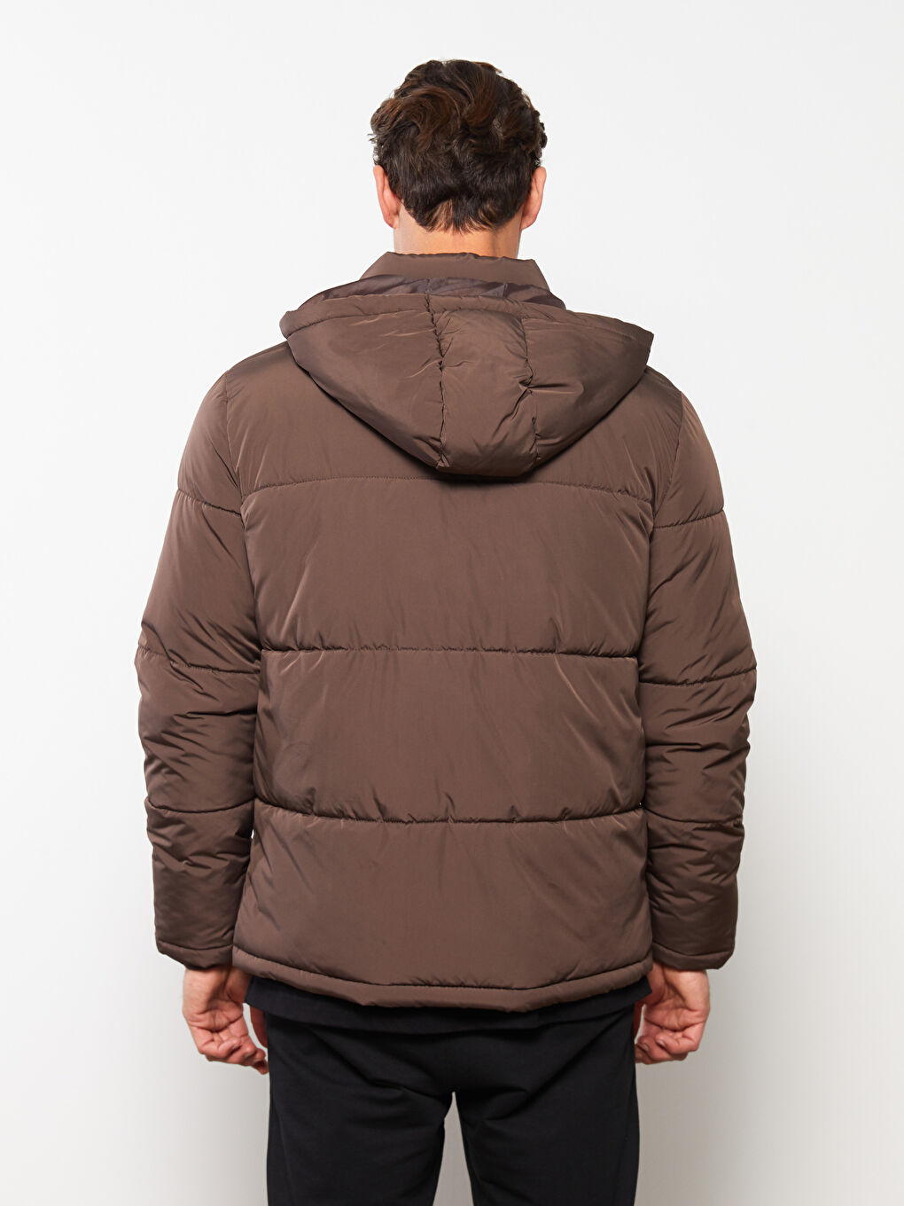 Manteau Bouffant à Capuche Coupe Décontractée pour Hommes-4