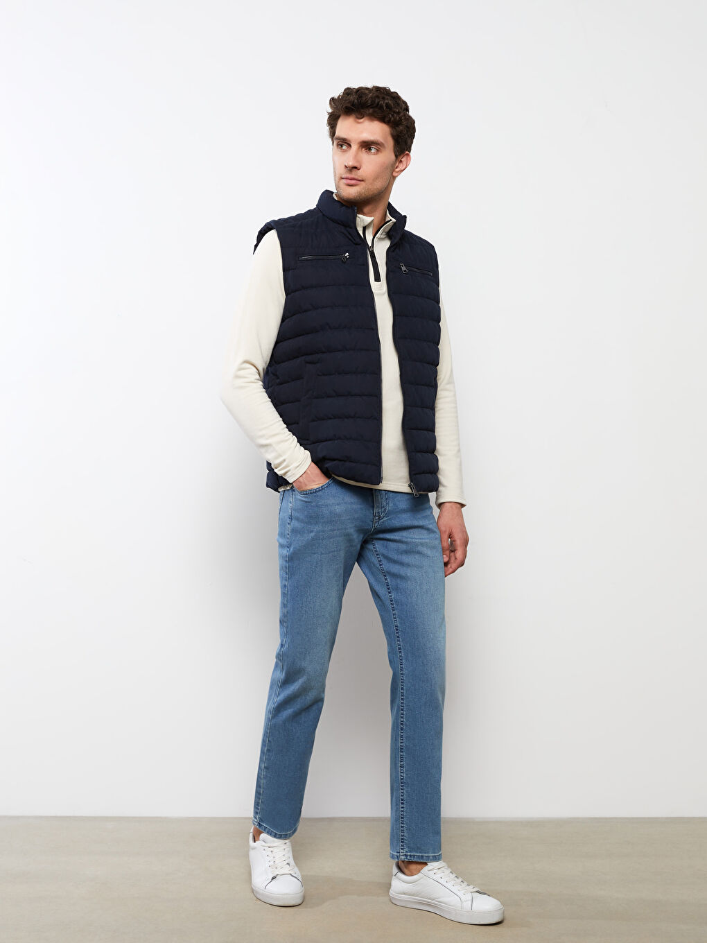 LCWAIKIKI Classic Regular Fit Funnel Neck Suede Men's Waistcoat -W20444Z8-RFD