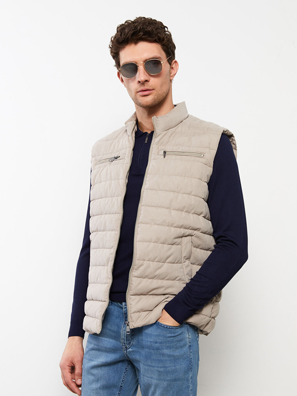 LCWAIKIKI Classic Reguläre Passform Trichterkragen Wildleder Herrenweste -W20444Z8-RQF