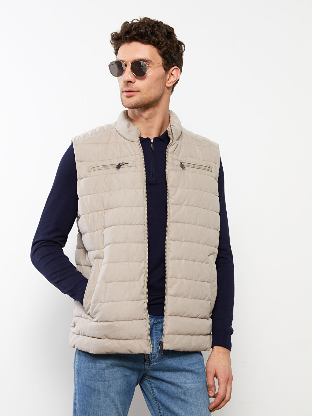 LCWAIKIKI Classic Reguläre Passform Trichterkragen Wildleder Herrenweste -W20444Z8-RQF