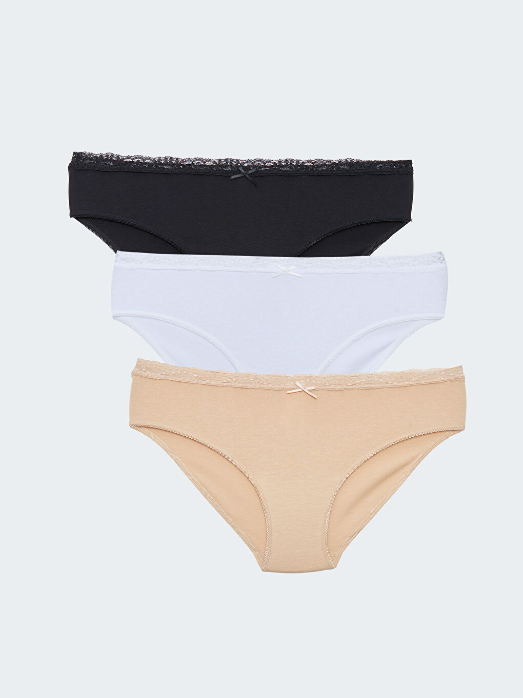 Lace Detail Bikini Knickers 3-Pack