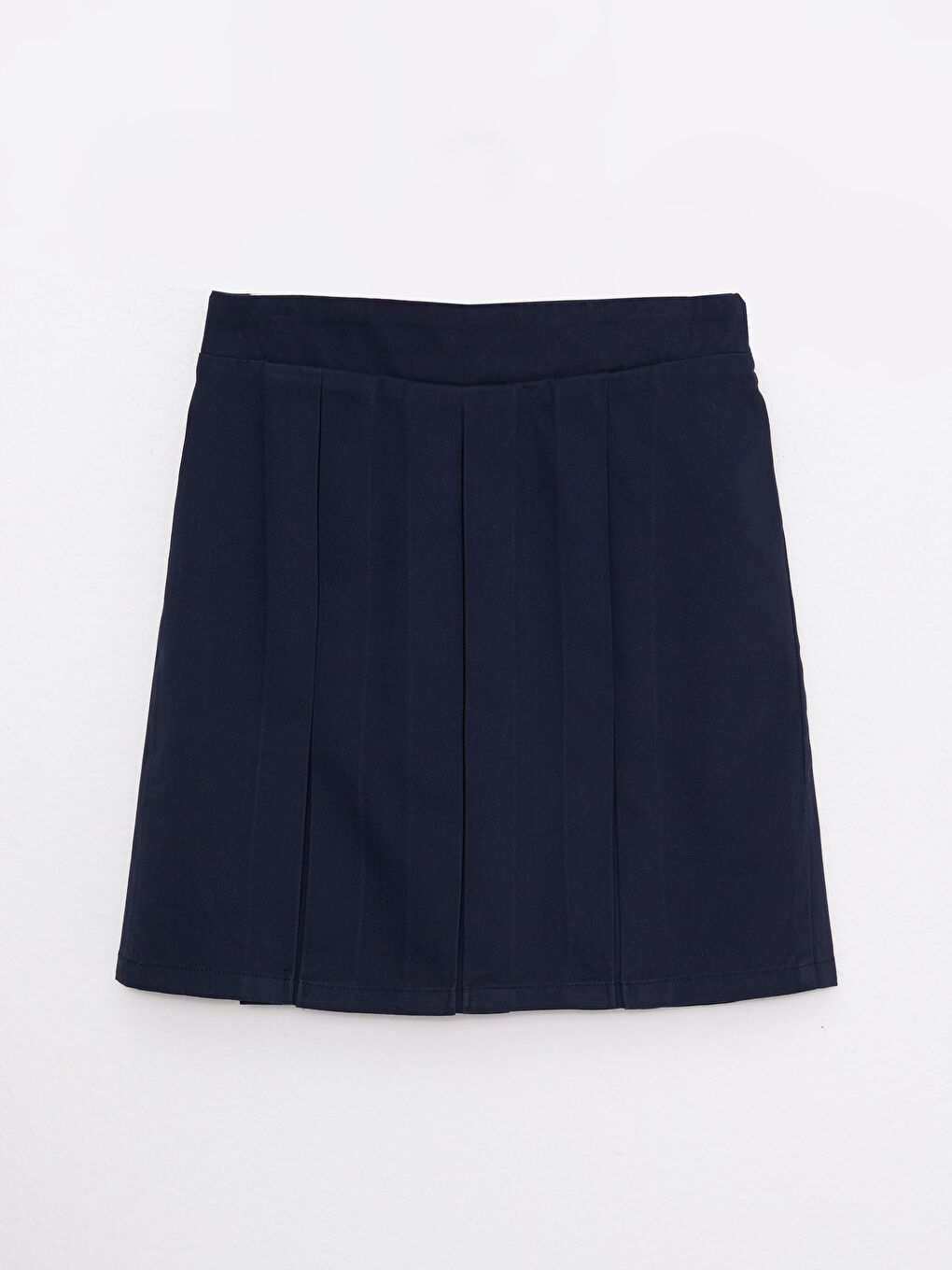 LCW Kids Elastic Waist Basic Pleated Gabardine Girl Skirt -W20454Z4-HRC