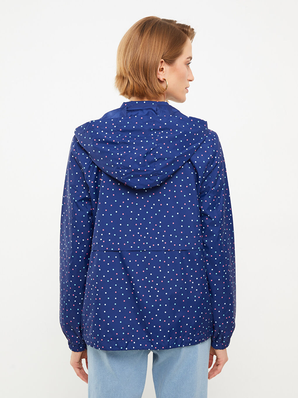 Hooded Patterned Long Sleeve Women's Raincoat-6