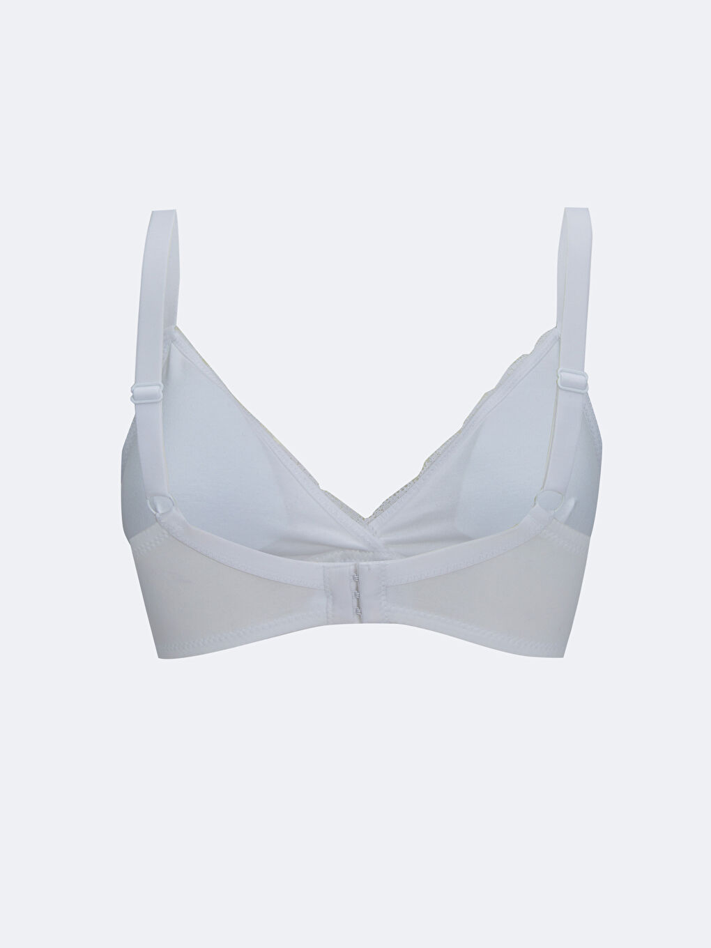 Beyaz Balensiz Dolgusuz Dantel Detaylı Sütyen-1