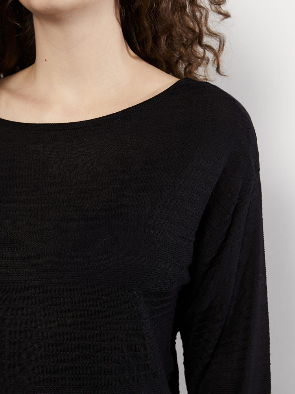 Slash Neck Plain Long Sleeve Women's Knitwear Sweater -W20505Z8-CVL