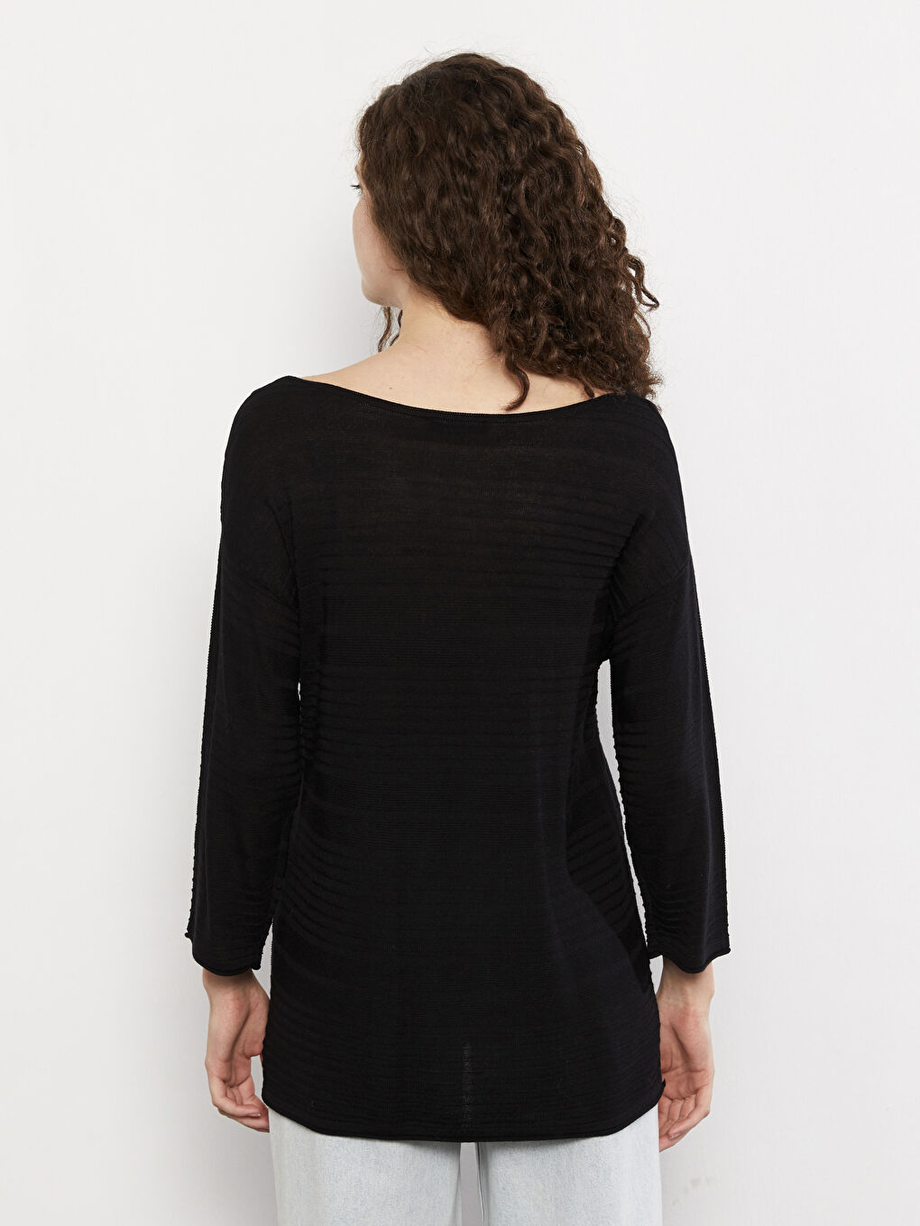 Slash Neck Plain Long Sleeve Women's Knitwear Sweater -W20505Z8-CVL