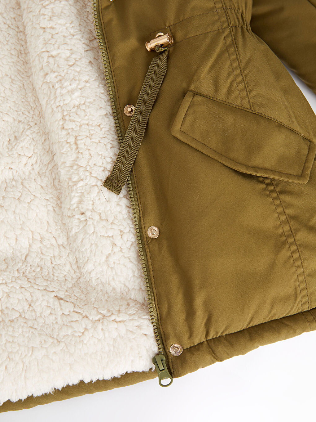 Parka Simplă cu Glugă pentru Fete-2