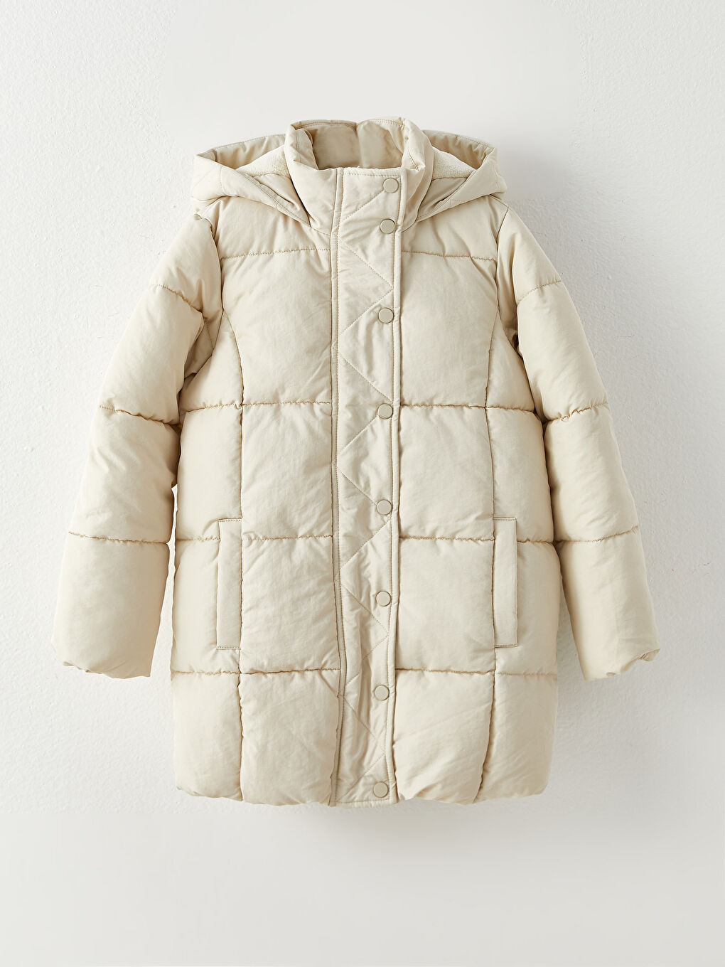 Капюшонды негізгі қыз пальтосы