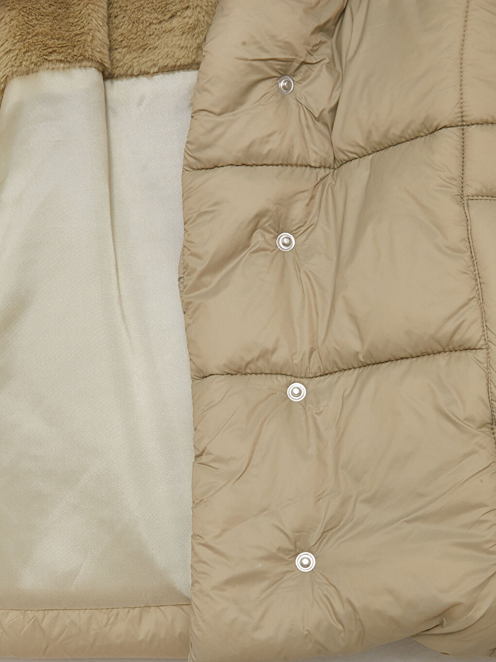 Yeşil Kapüşonlu Basic Kız Çocuk Mont-3