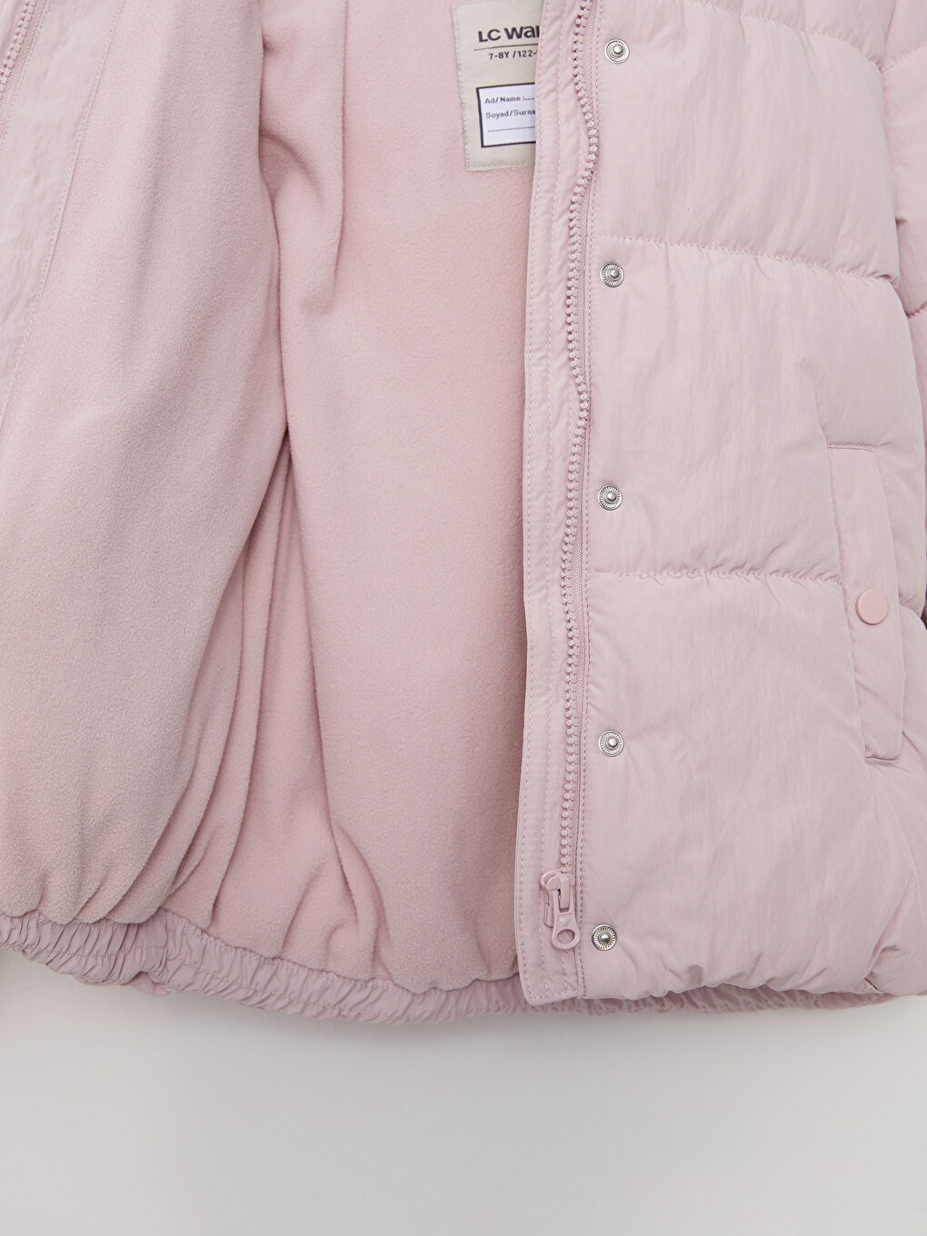 Lila Kapüşonlu Basic Kız Çocuk Şişme Mont-1