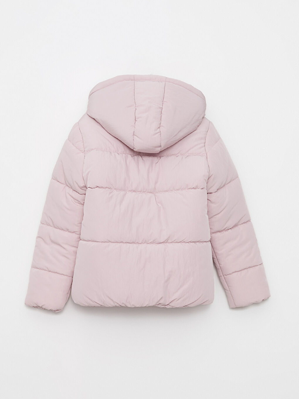 Lila Kapüşonlu Basic Kız Çocuk Şişme Mont-2