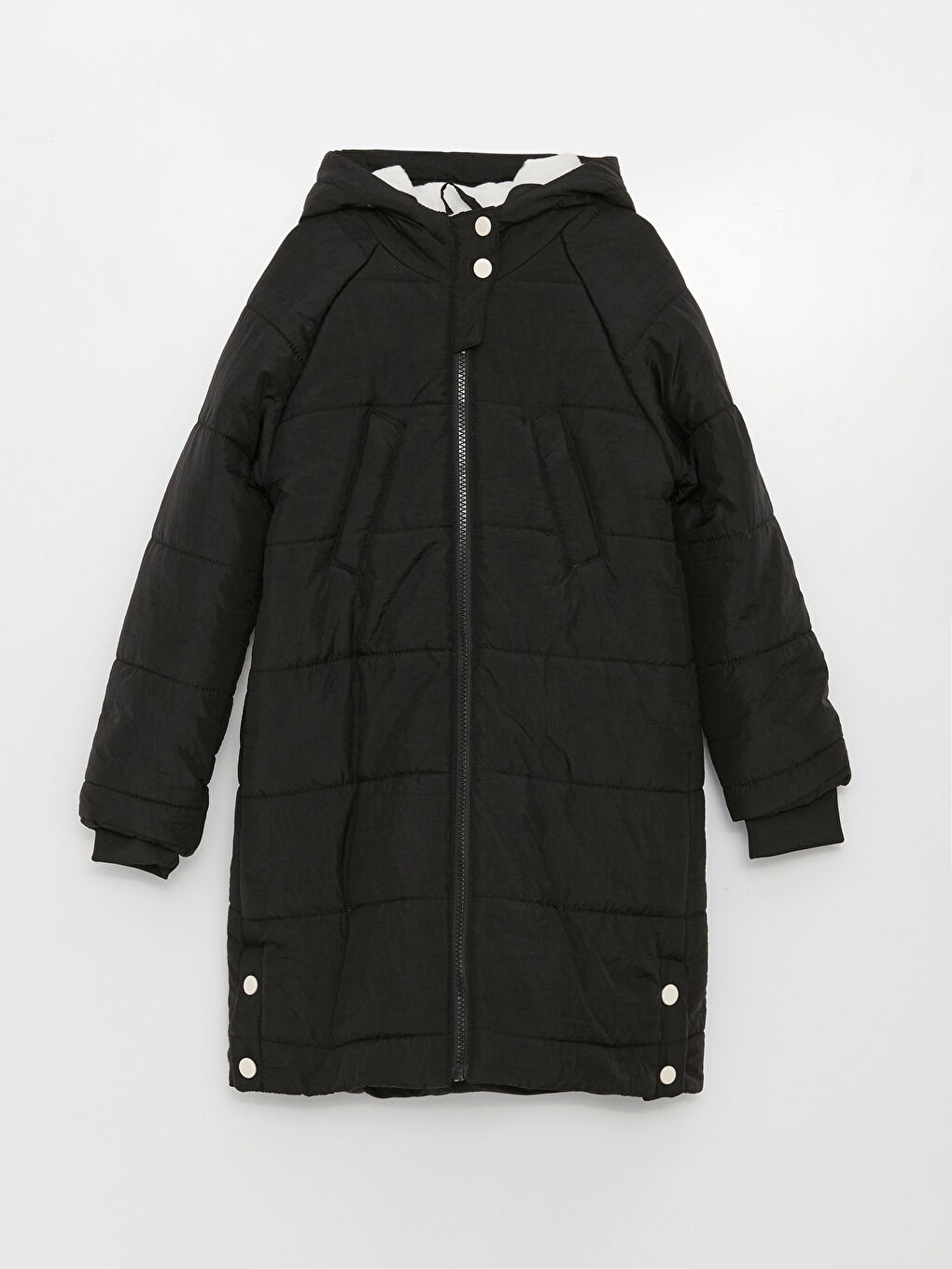 Базовое пальто с капюшоном для девочек