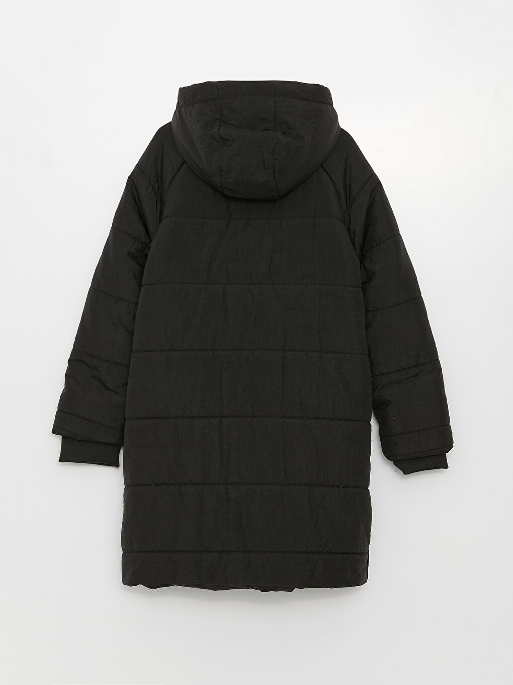 Базовое пальто с капюшоном для девочек-1