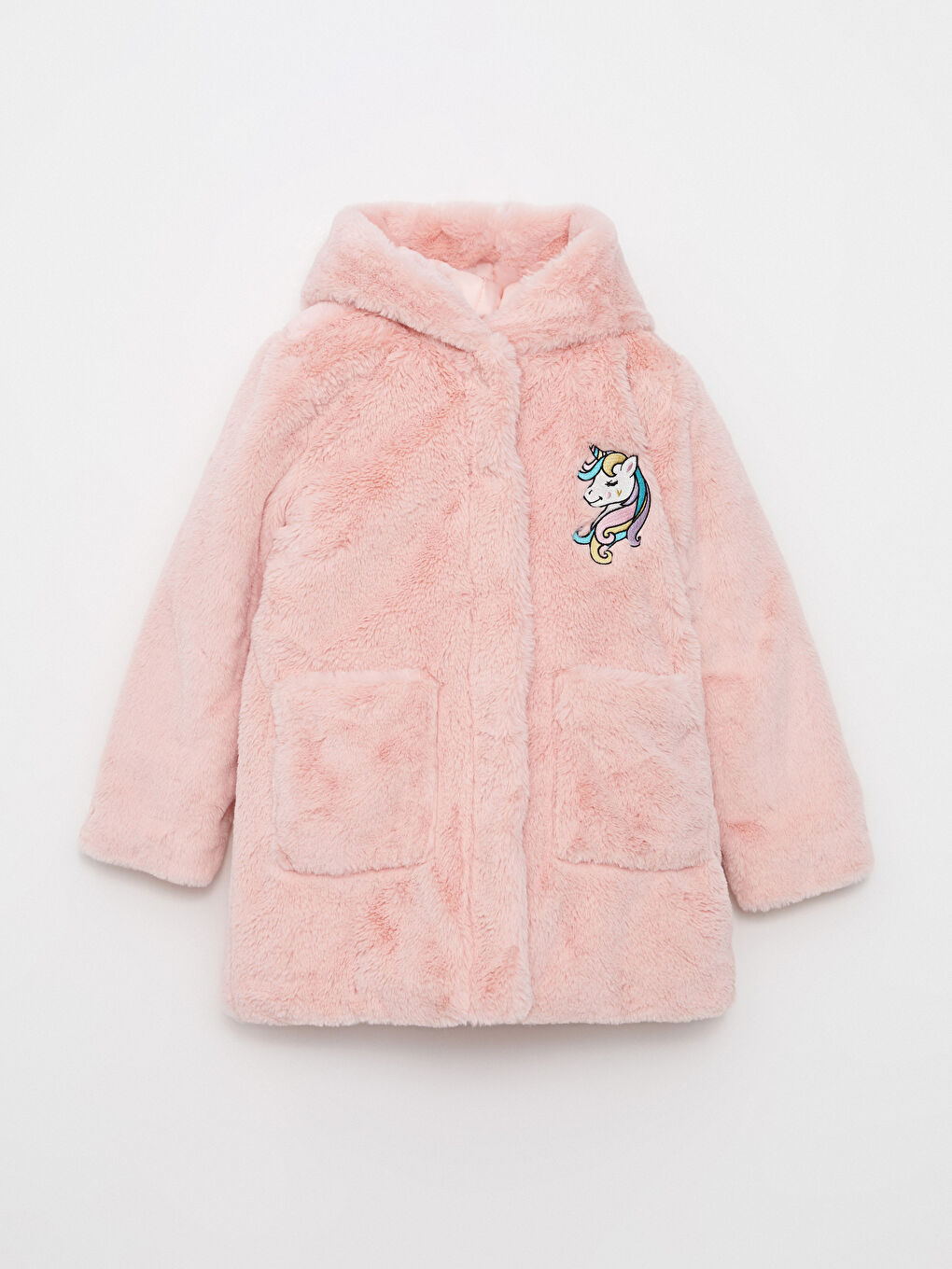 Hooded Embroidered Girl's Coat
