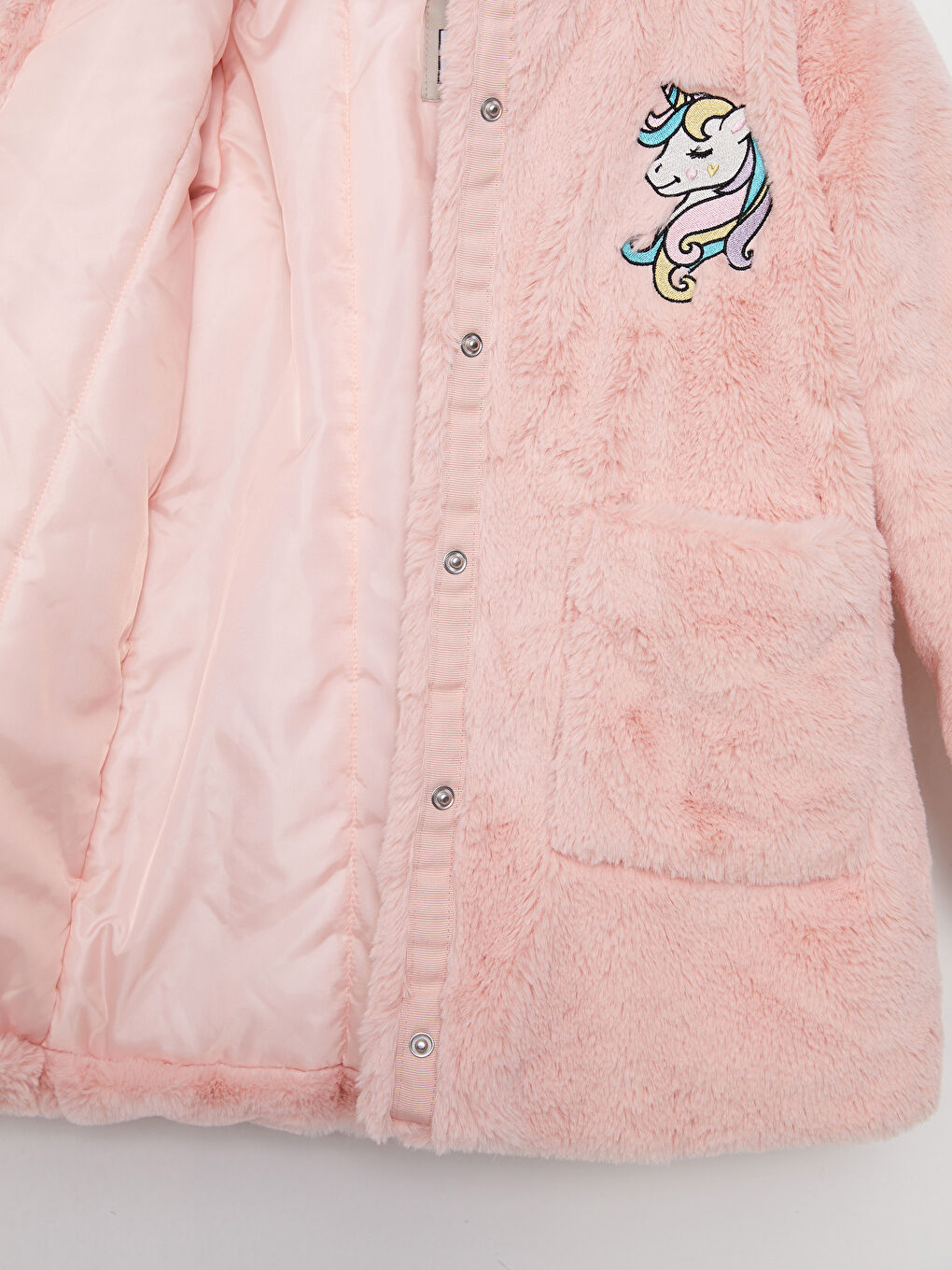 Hooded Embroidered Girl's Coat-1