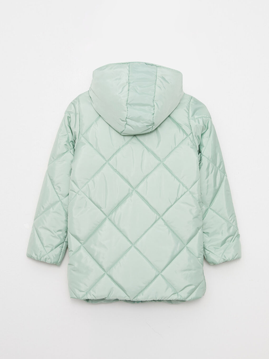 Пальто Для Дівчаток Стьобане З Капюшоном І Візерунком-1