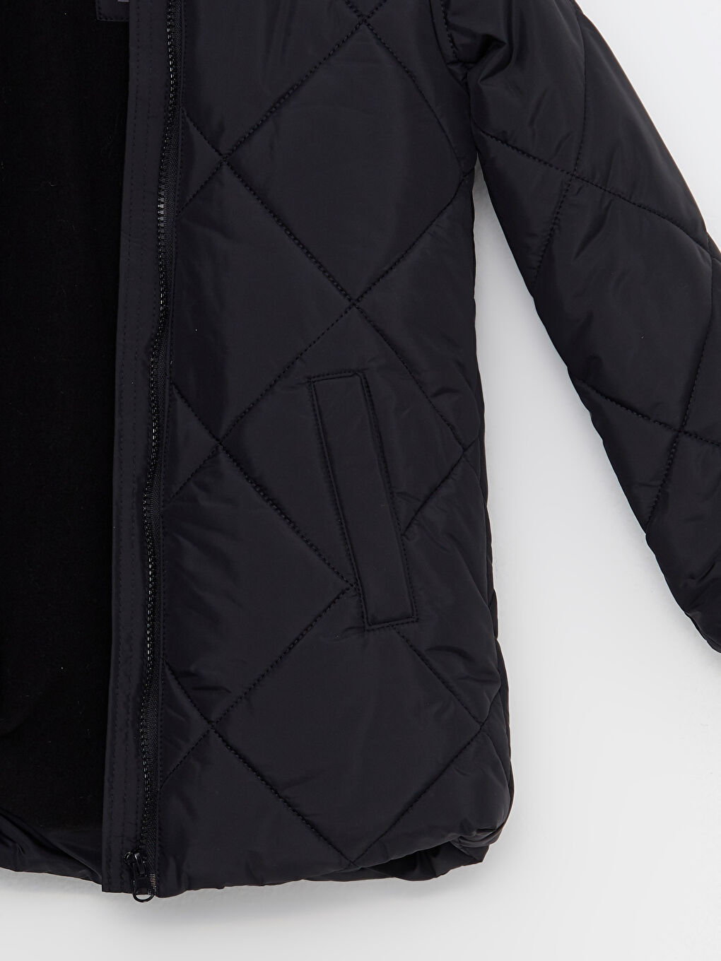 LCW Kids Hooded Quilted Patterned Girls' Coat -W20542Z4-CVL