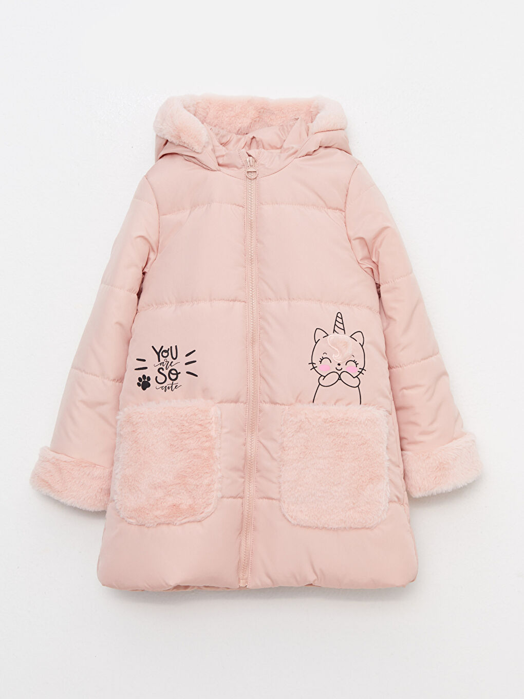 Palton Imprimat cu Glugă pentru Fete