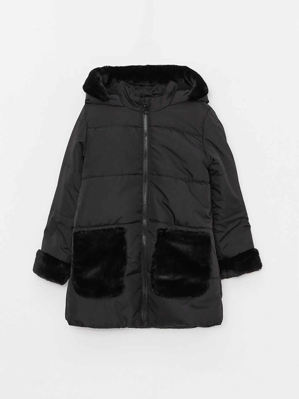 LCW Kids Hooded Basic Girl Coat -W20545Z4-CVL